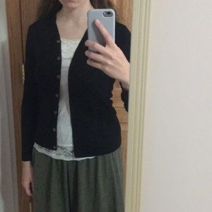 Black cardigan, petite.